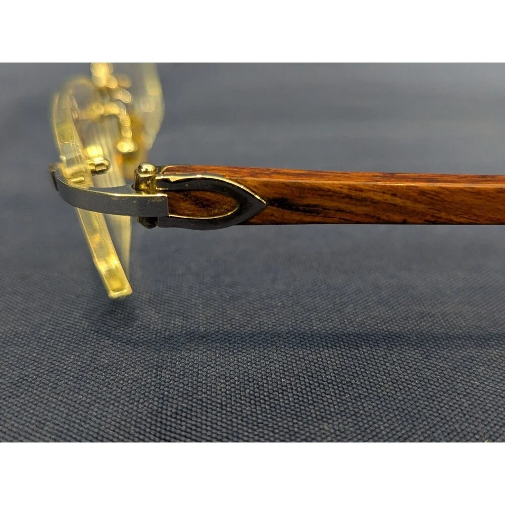 Cartier C Decor Rimless Bubinga Wood 140b Uncut Gems Vintage